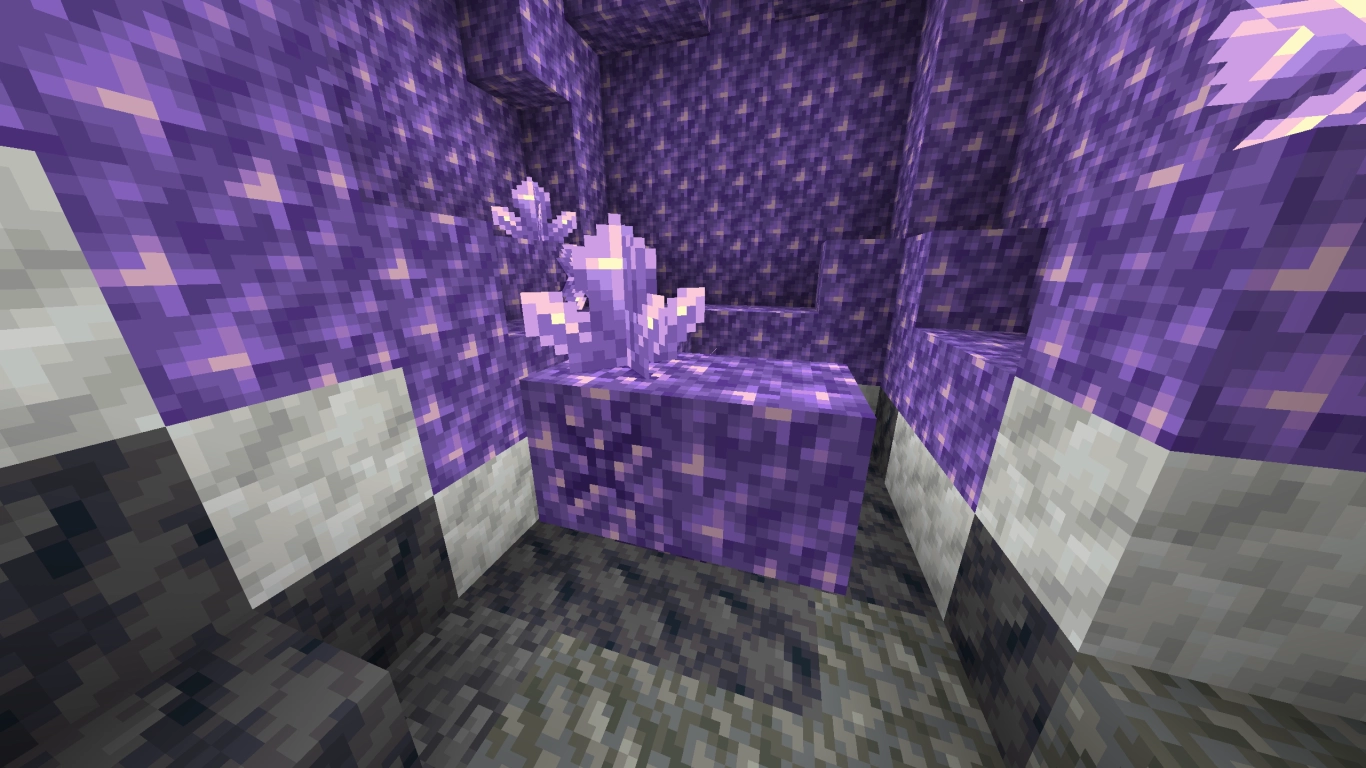 Structure of an Amethyst Geode in Minecraft