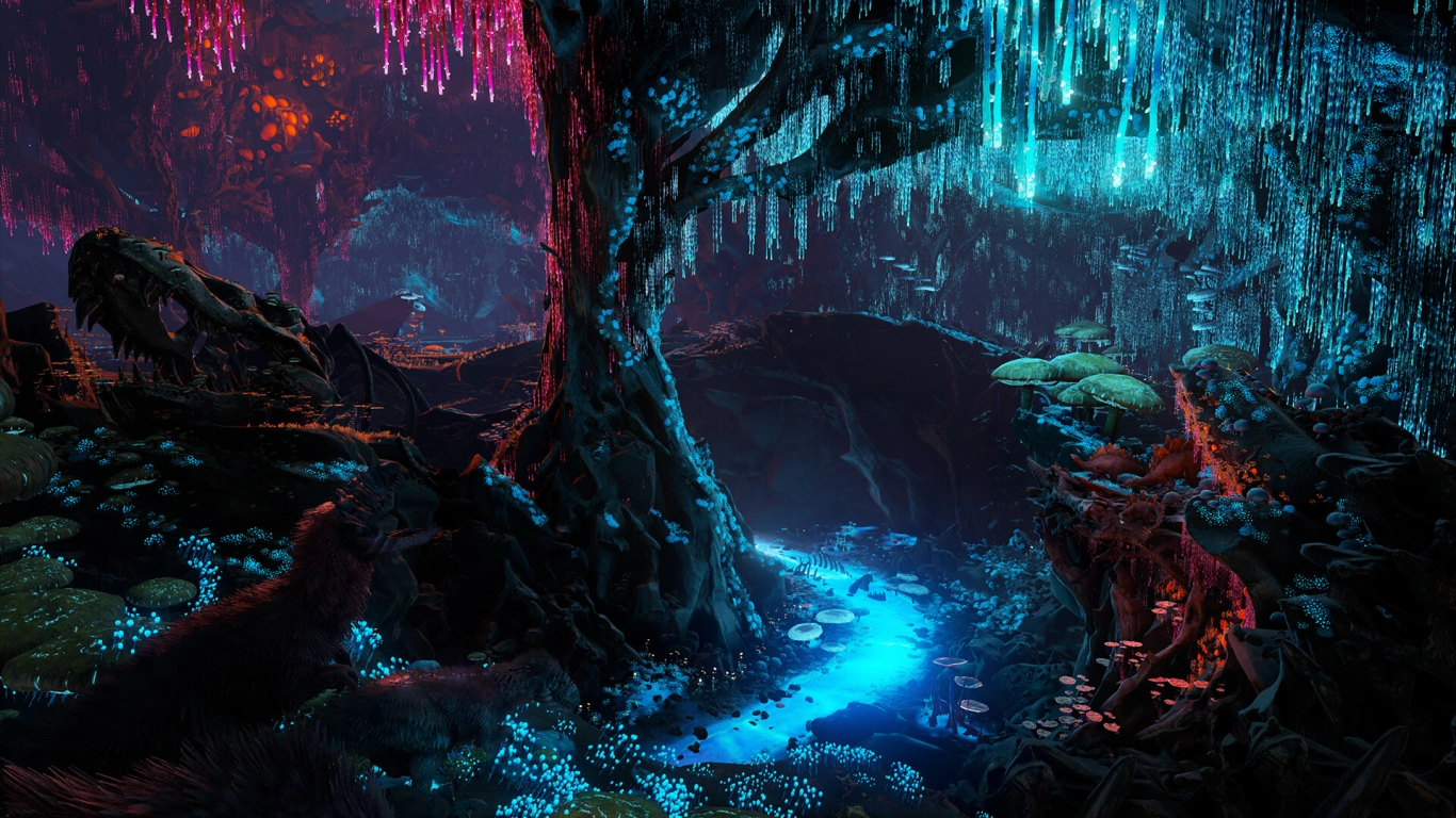 Underwater creatures in ARK: Aquatica — bioluminescent fish and deep-sea predators