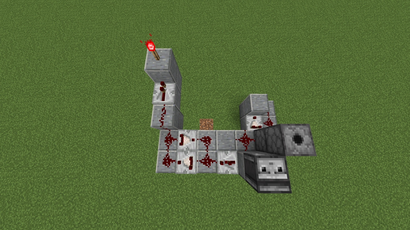Redstone clock for automatic moss farm