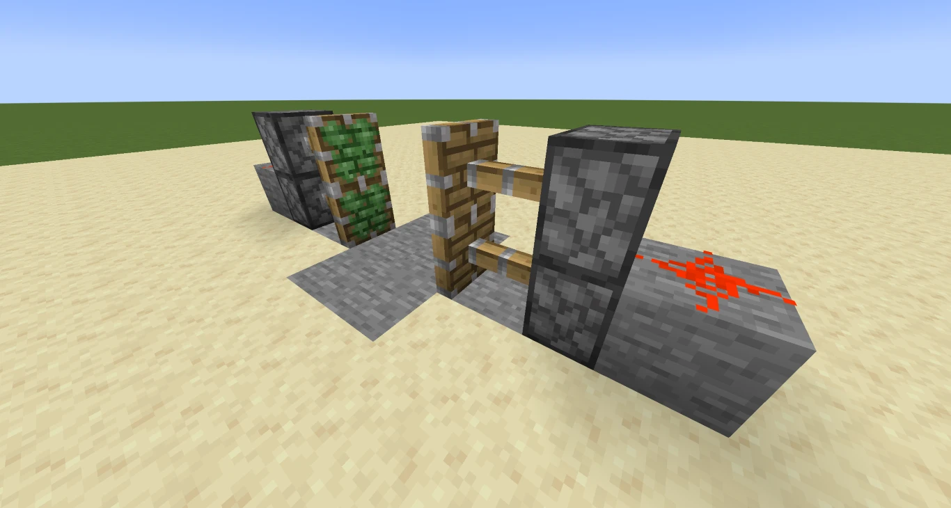 Minecraft Automatic Door Layout Pistons