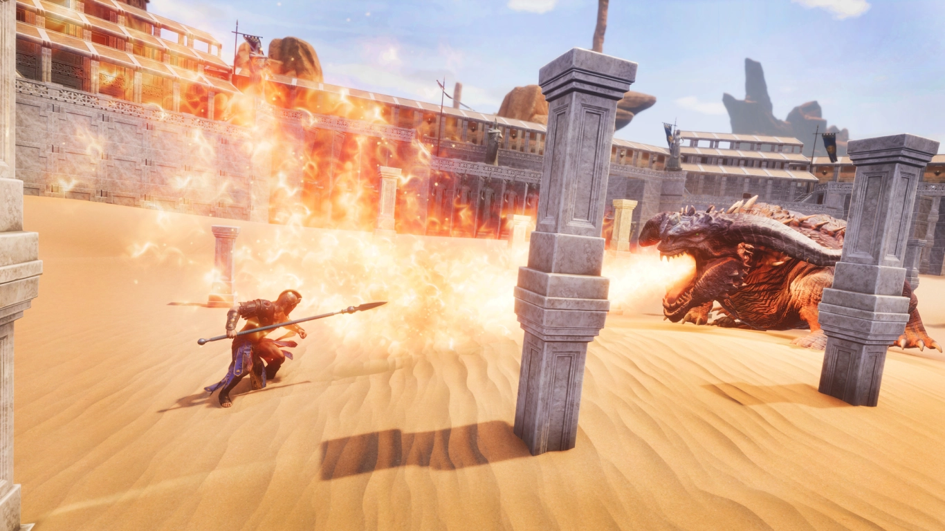 Atmosphere and music in Jewel of the West: golden light, marble, and solemn tones in Conan Exiles