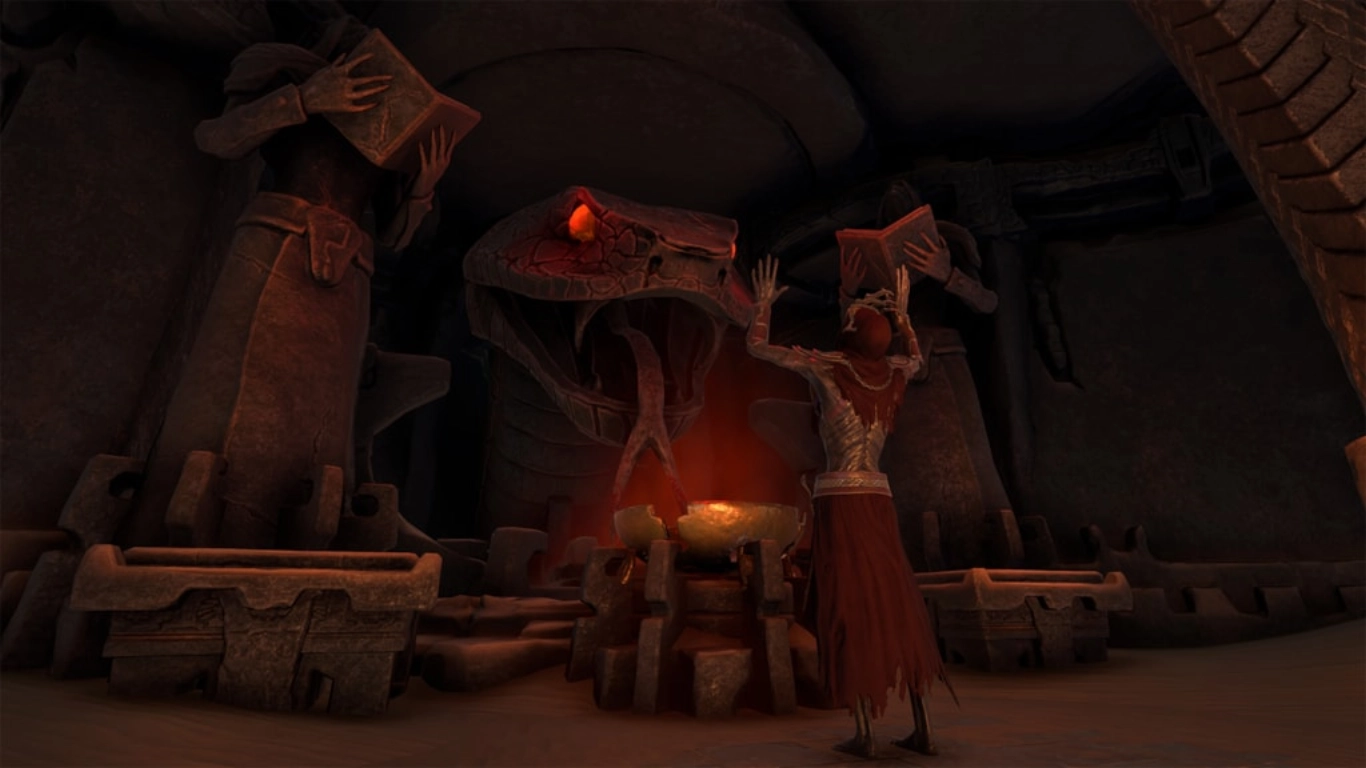 Statues, cult symbols, and film references from the Riddle of Steel Pack in Conan Exiles