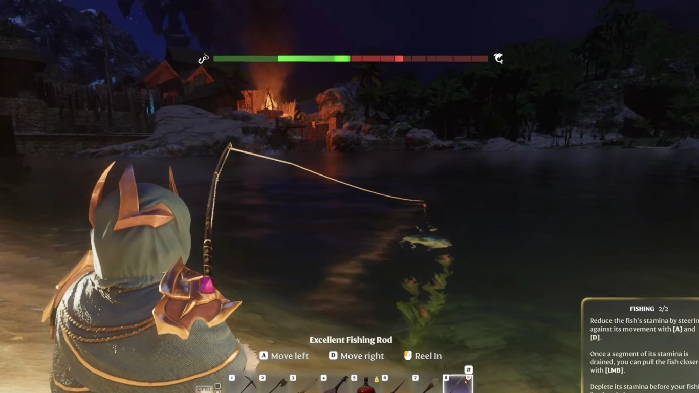 Getting started with fishing in Enshrouded: rod, bait, and location
