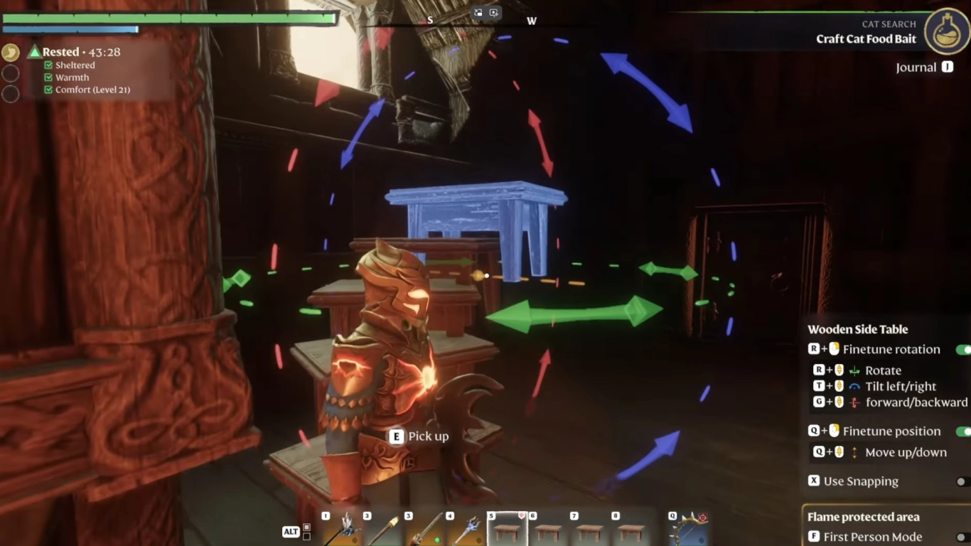 Enshrouded 360-degree rotation for decor and building pieces