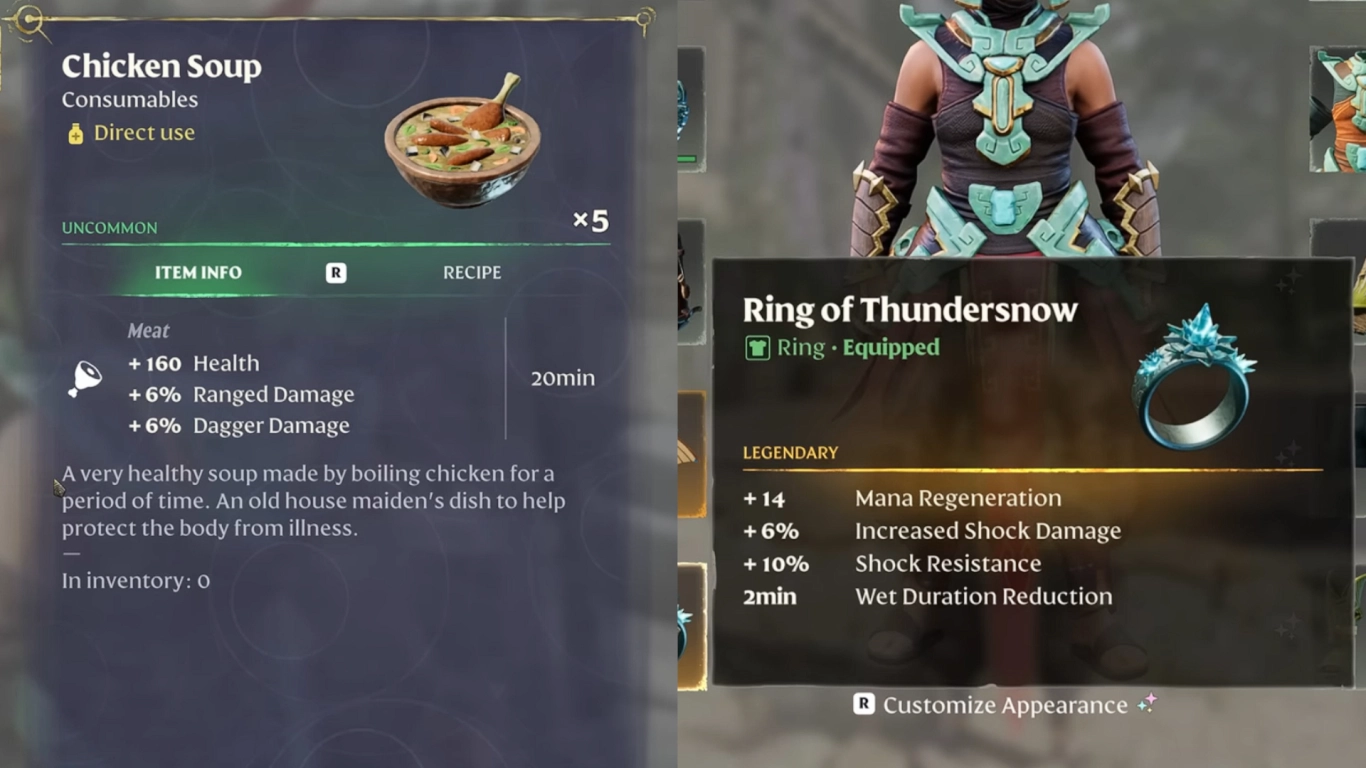 Enshrouded Ranger gear with light armor and high stamina