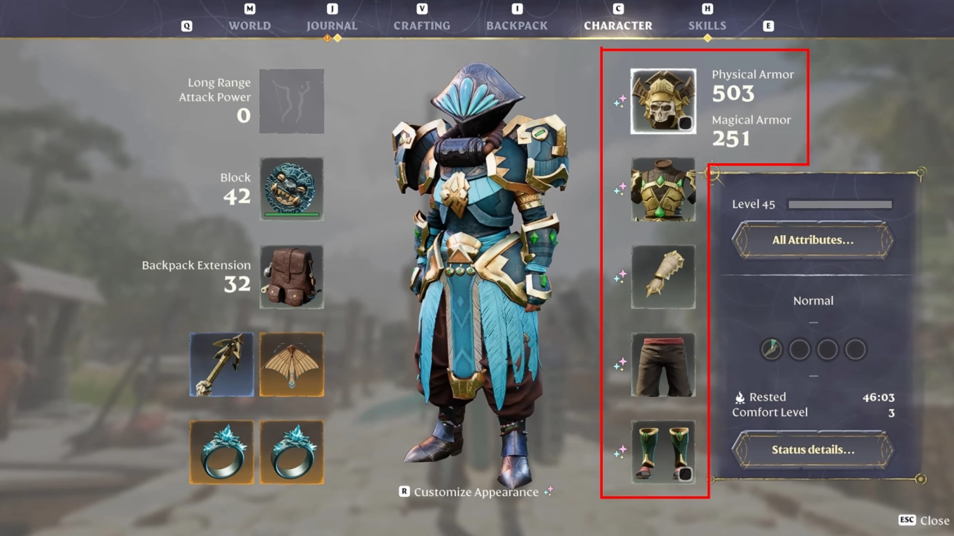 Enshrouded armor guide with stats, looks, and locations