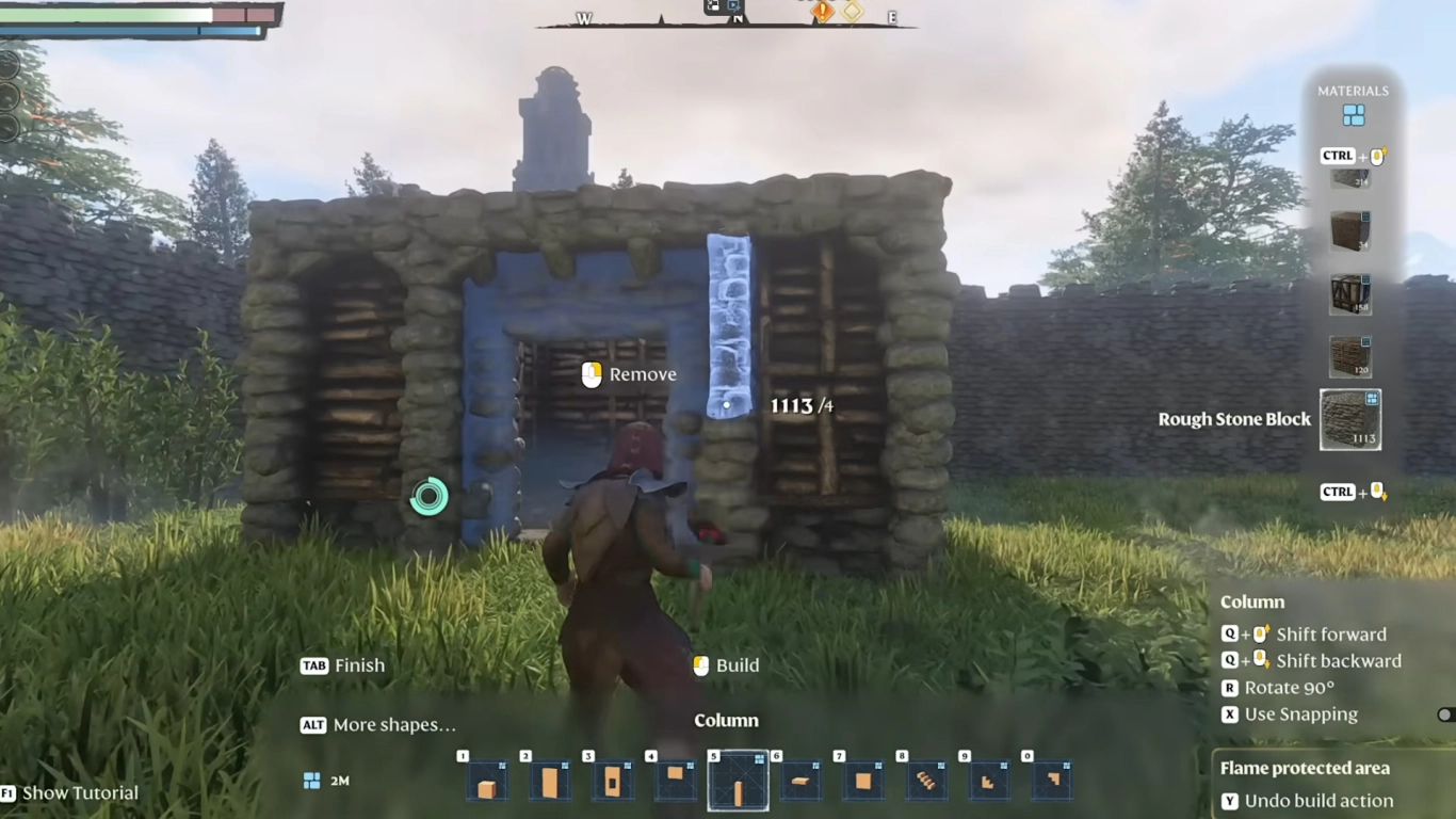 Build walls, stairs, windows, and doors for your house layout in Enshrouded