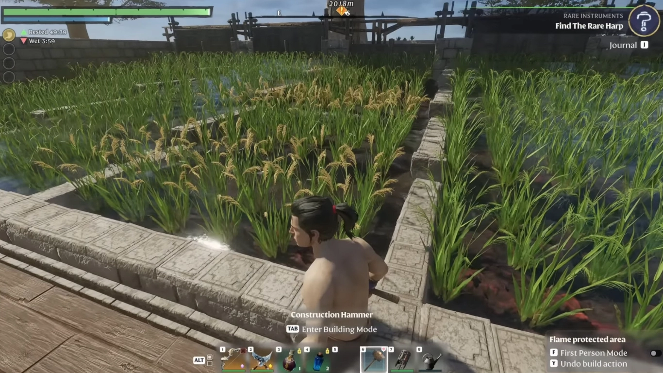 Growing rice in Enshrouded’s Veilwater Basin with irrigation