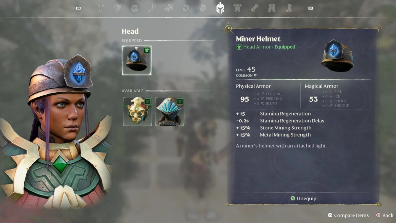 Crafting the mining helmet in Enshrouded for light and faster mining