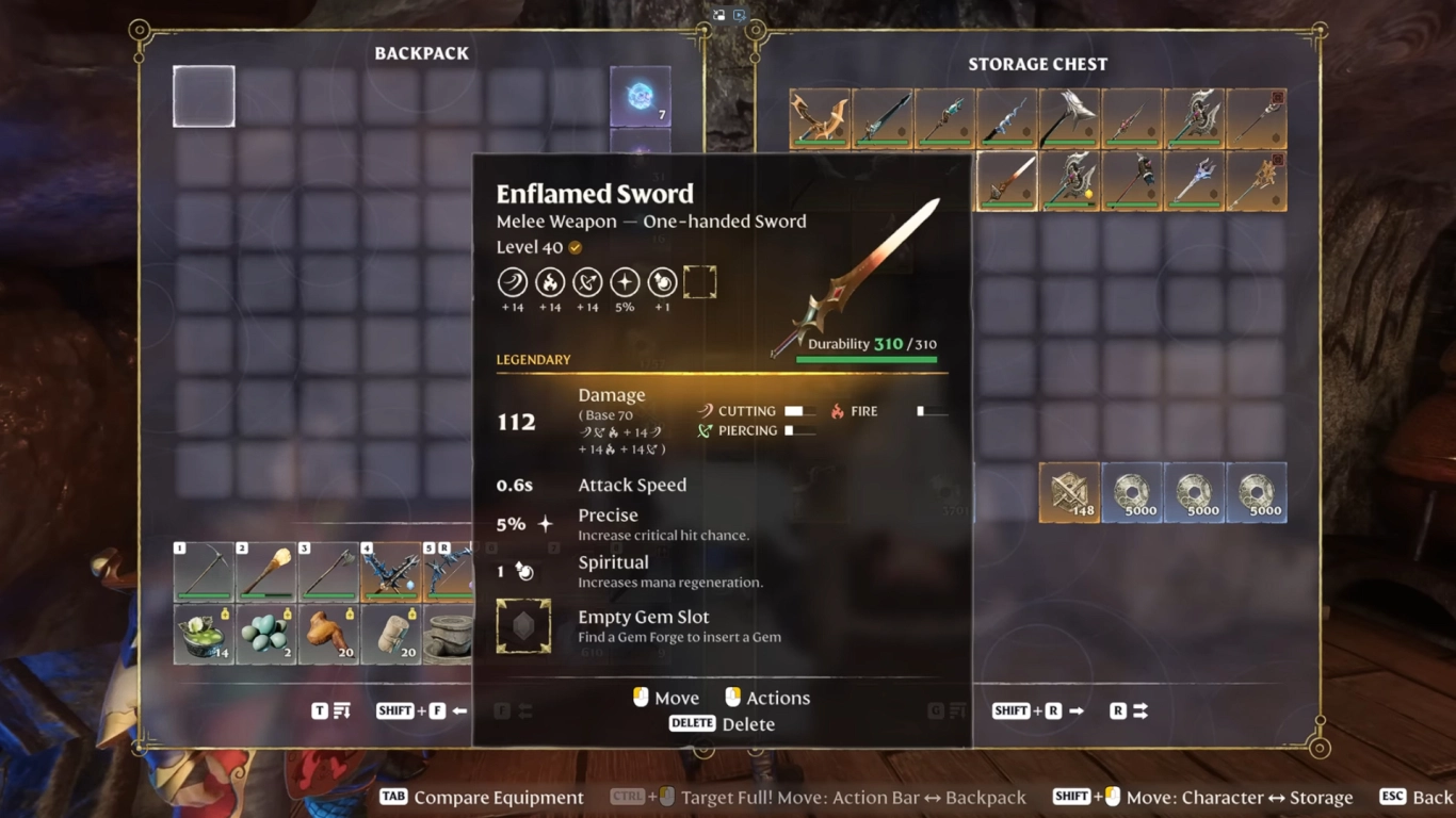 Enshrouded melee weapons: swords, axes, hammers overview