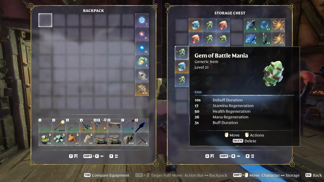 Enshrouded gems: weapon gem slots and effects