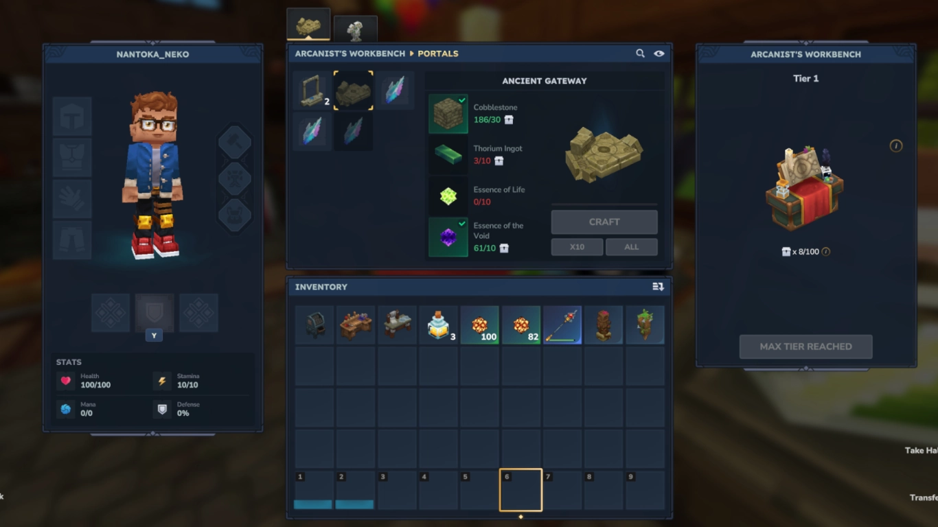 Hytale Arcanist's Workbench crafting portals and magic