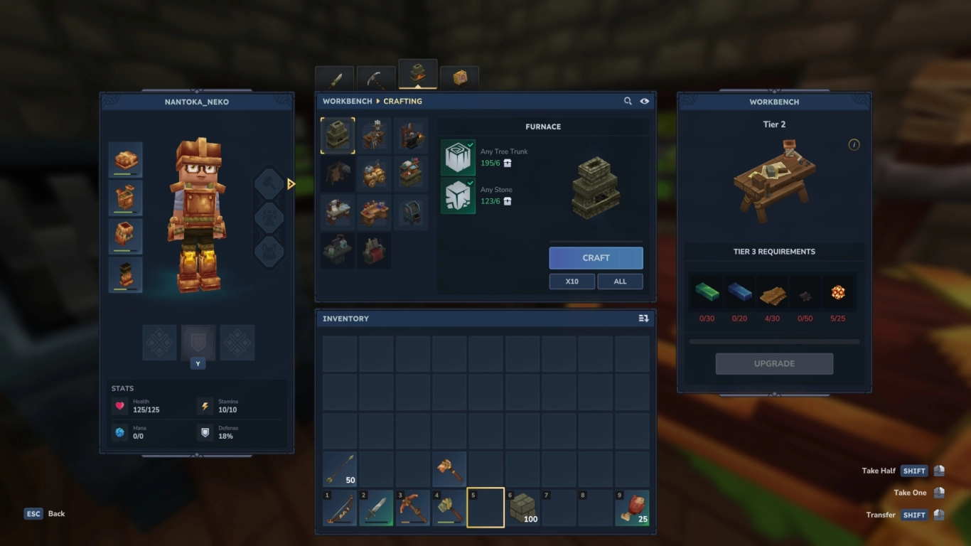Hytale crafting a workbench and unlocking recipes