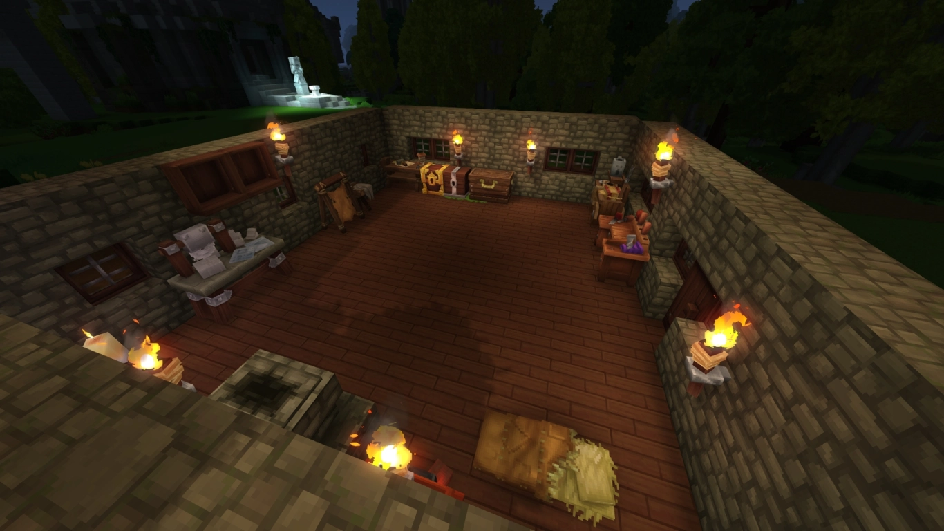 Hytale base building: bed, workbenches, chests