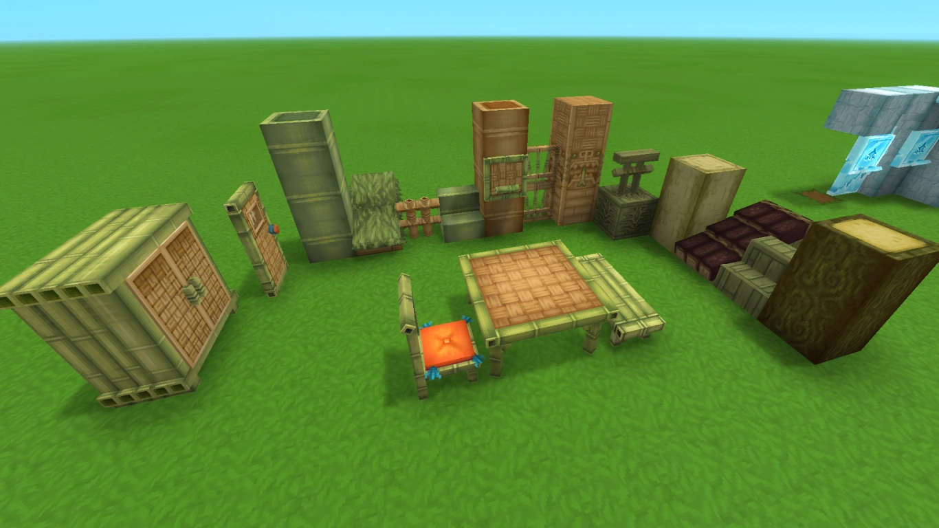 Hytale Bamboo and tropical wood: exotic patterns, fences, and furniture for beach houses and jungle huts