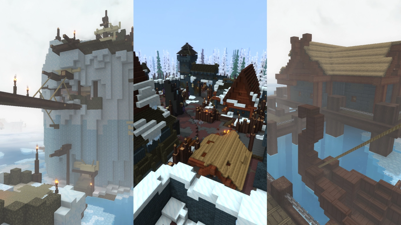 Hytale Zone 3 Snow: iceberg camps, Outlander outposts, and harbor
