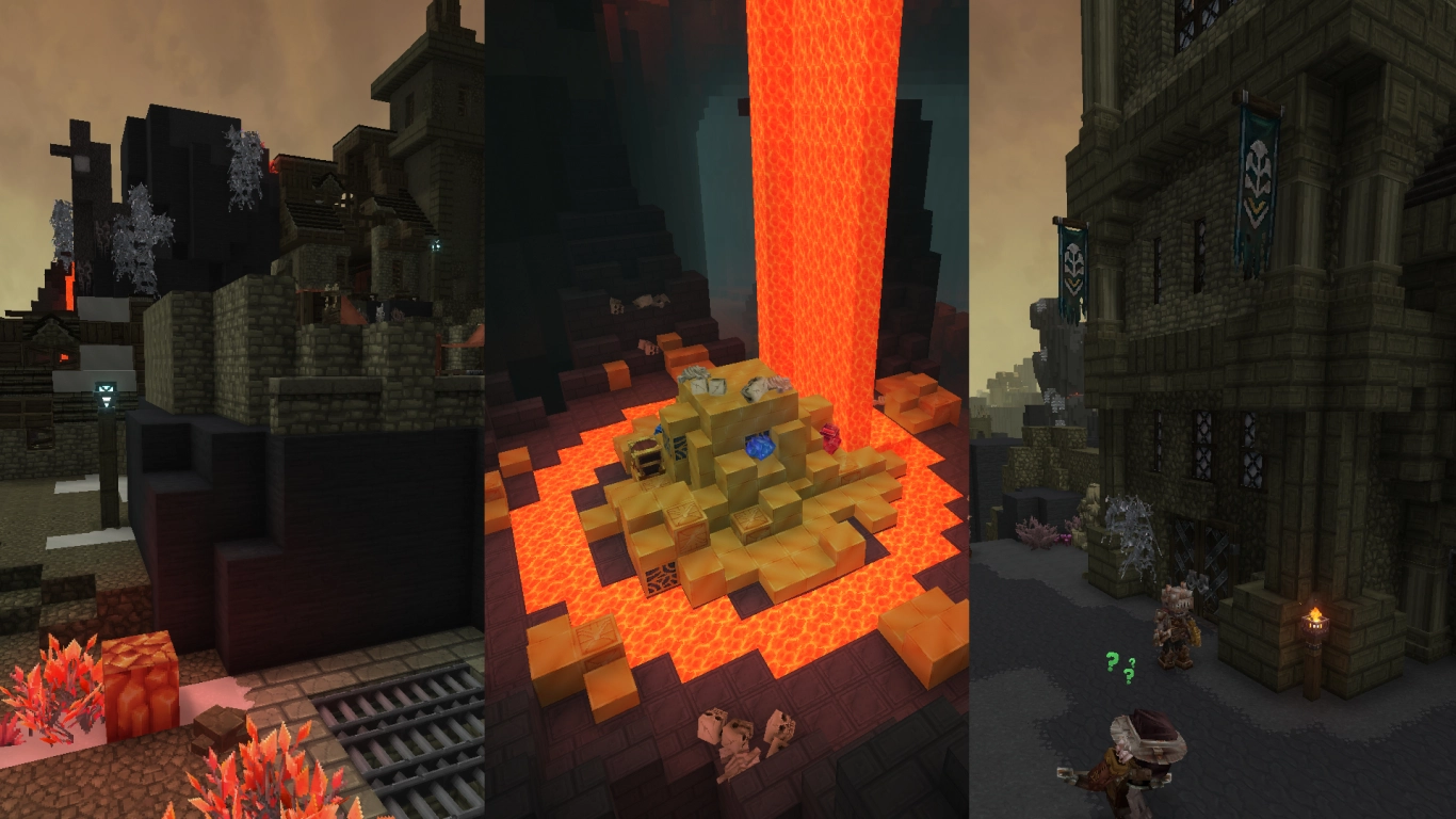 Hytale Zone 4 Devastated Lands: volcanoes and skeleton villages