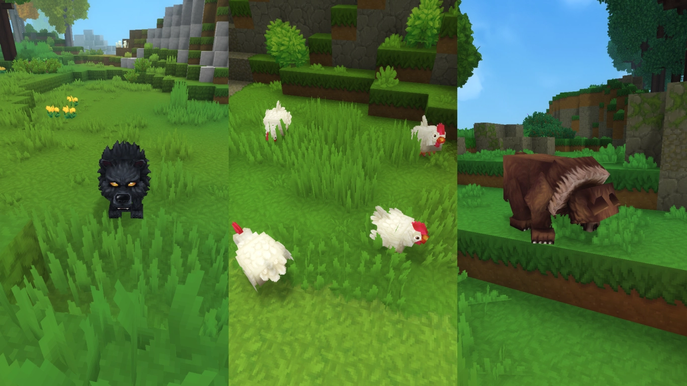 Hytale Emerald Wilds sub-biomes: Drifting Plains, Seedling Woods, and The Fens