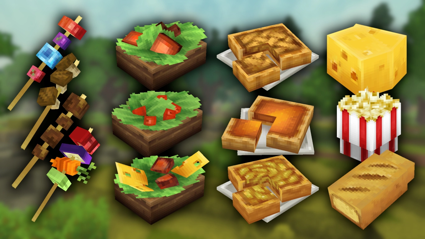 Hytale recipe overview for skewers, salads, pies, and extras
