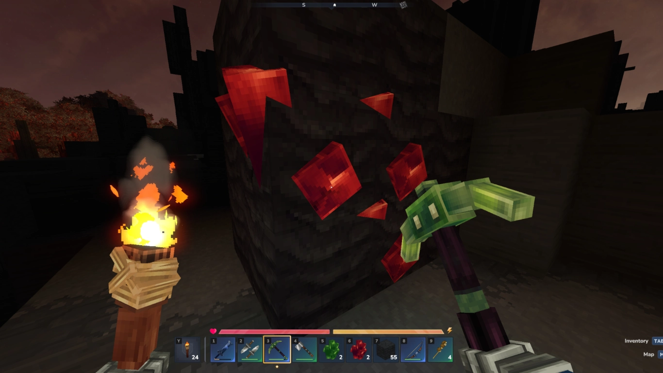 Hytale Zone 4 with islands, Adamantite ore, and dangerous enemies