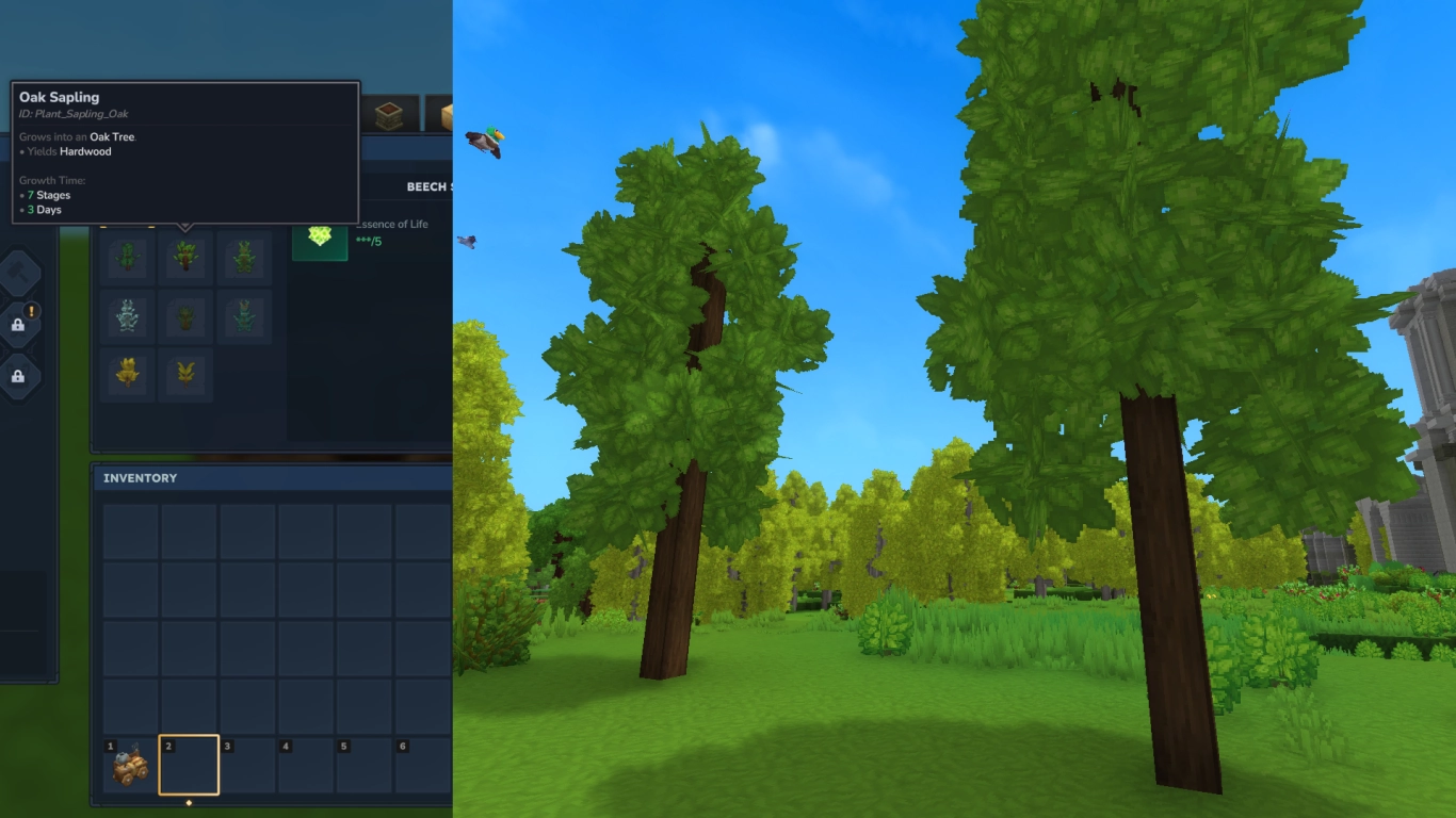 Craft Hytale saplings and plant trees with Essence of Life