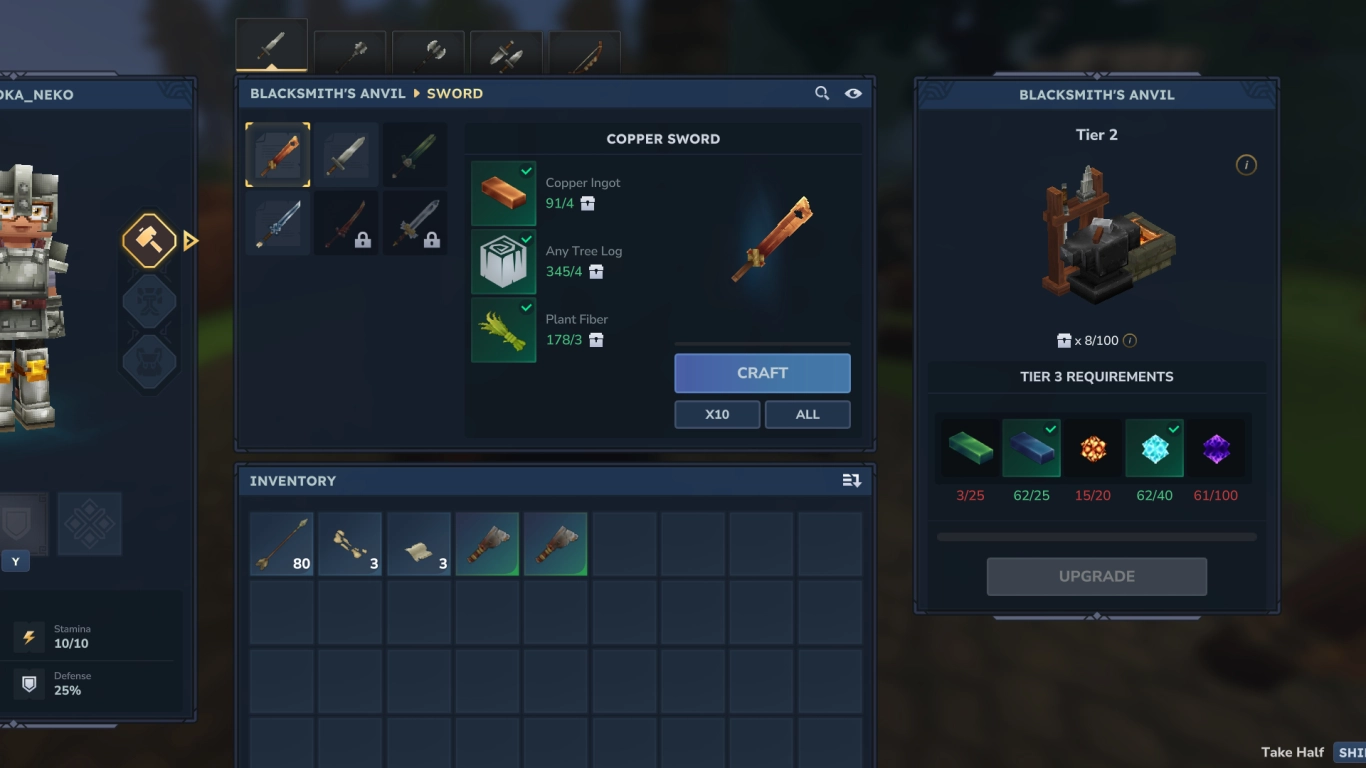 Hytale weapon forge and smithing upgrades
