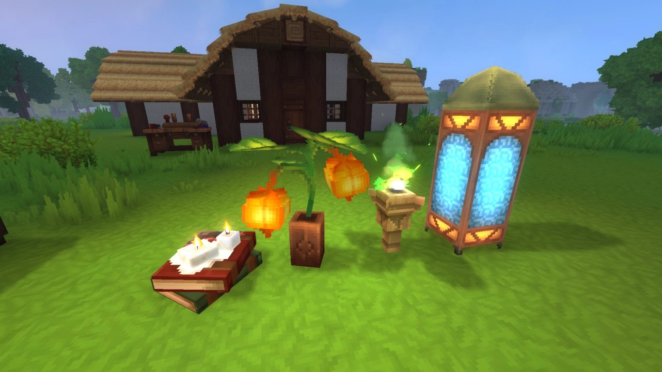 Hytale lamps and lanterns as light sources