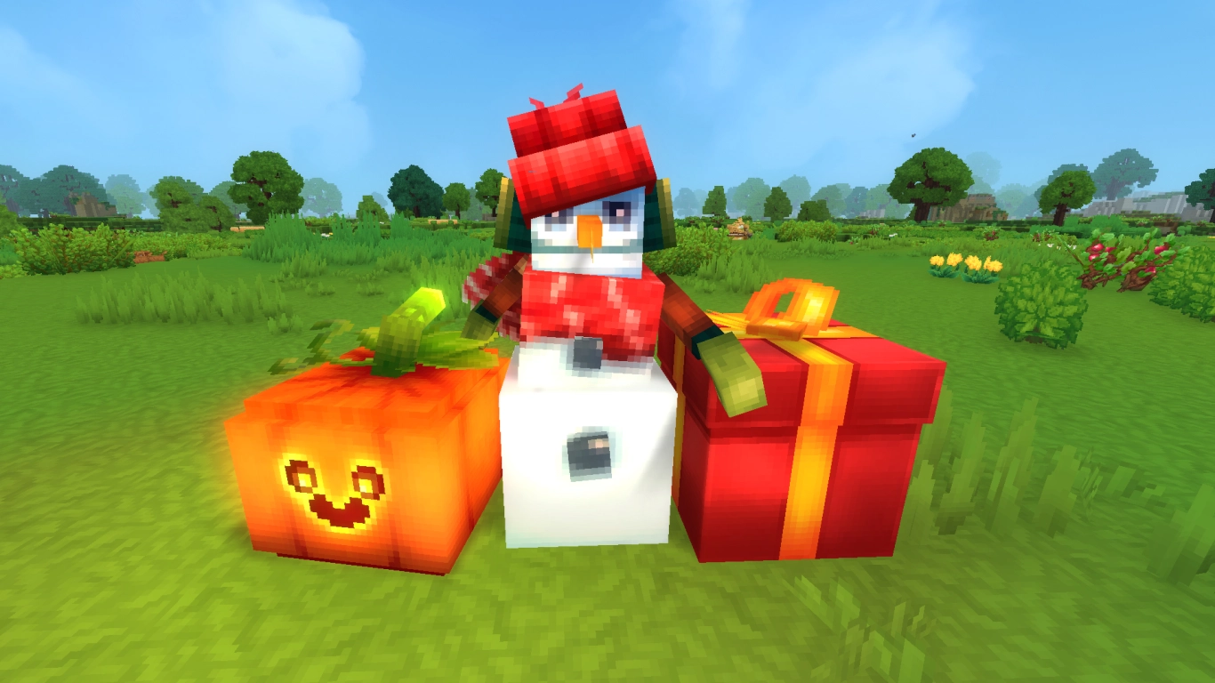 Hytale seasonal decor for Halloween and Christmas