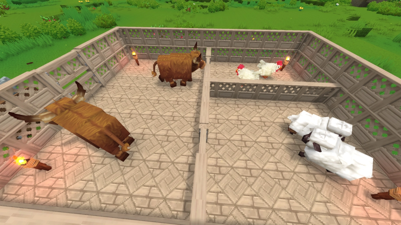 Safe animal pen in Hytale with fence and gate