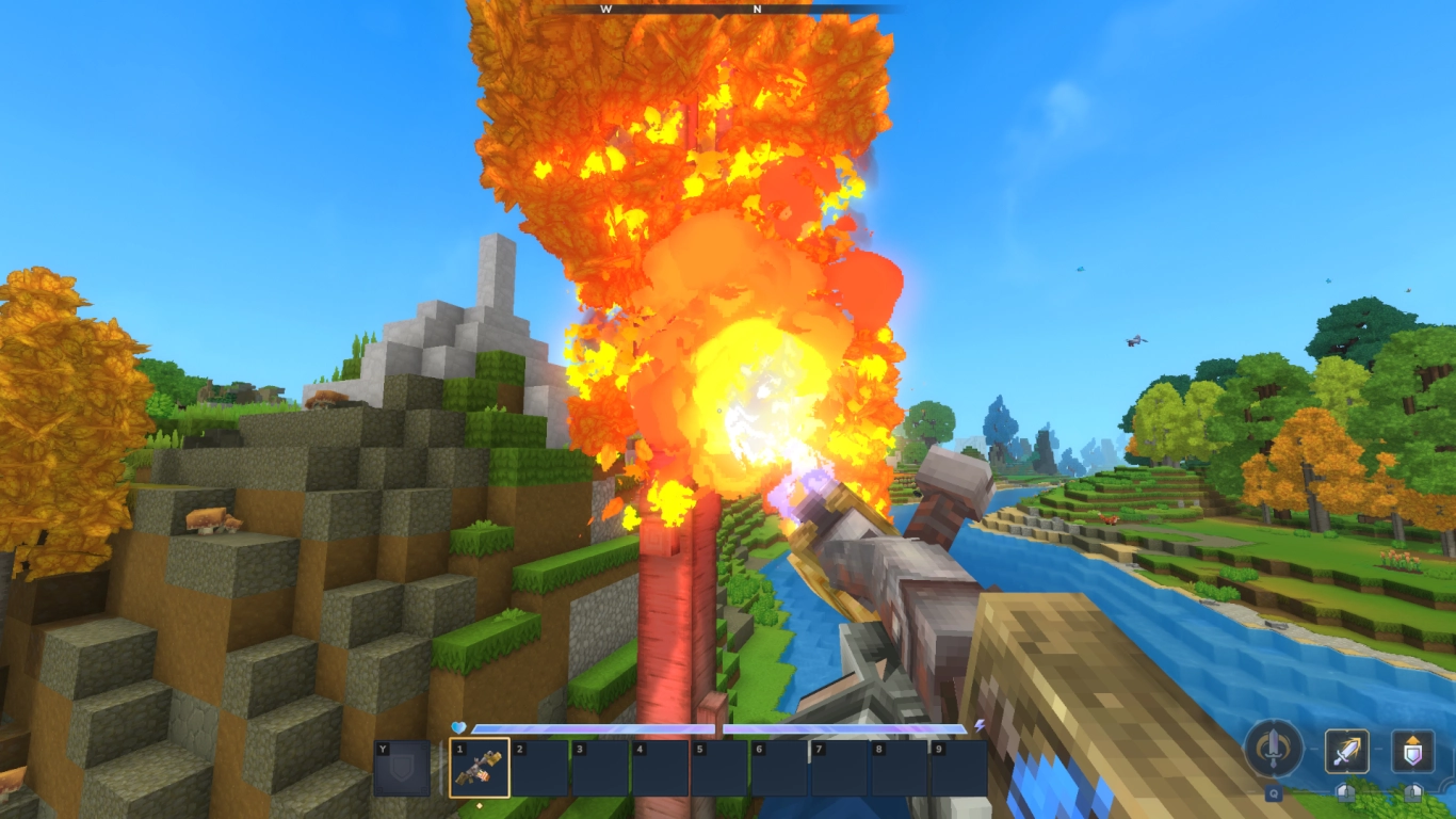 Hytale flamethrower in Creative mode and fire mechanics