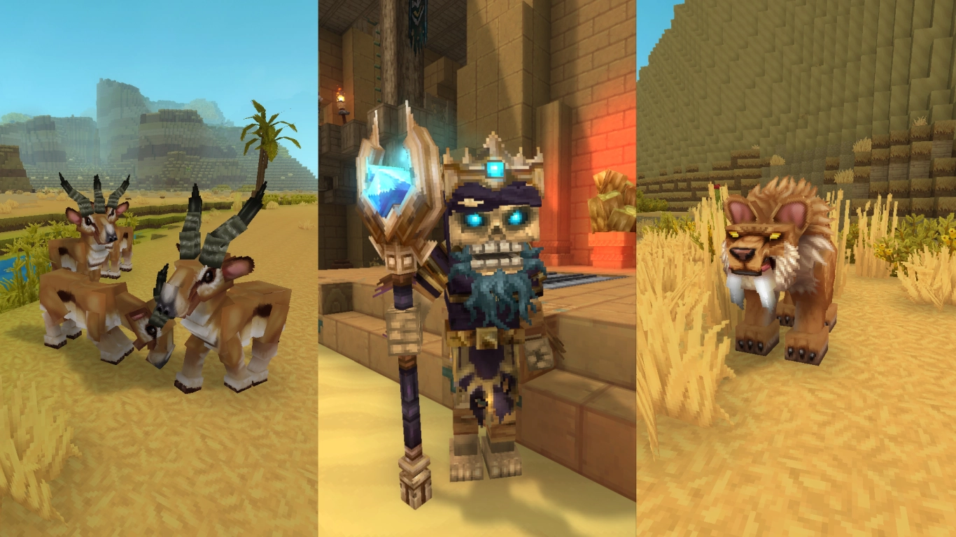 Hytale Zone 2 desert animals camels antelopes Skaraks and Feran