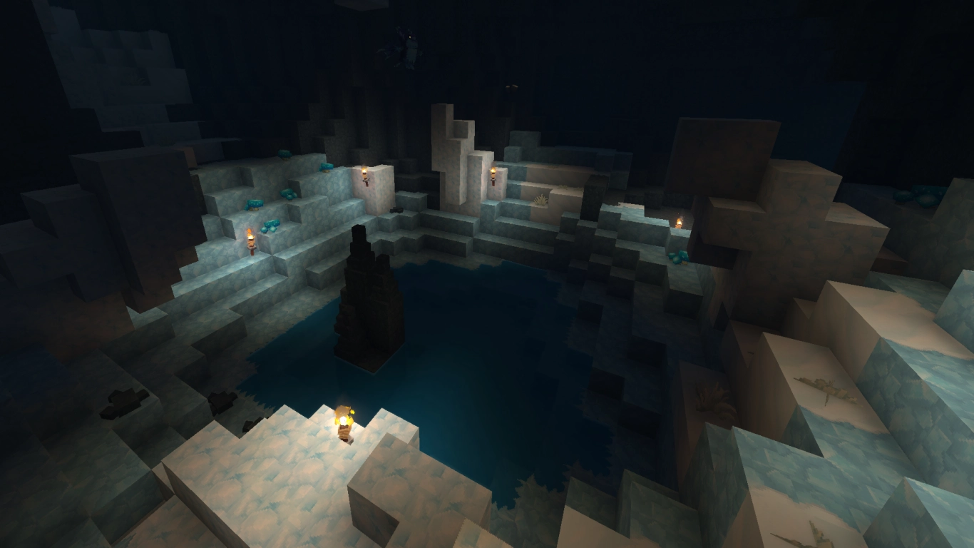Hytale Zone 3 ice caves with shale, slate, and cobalt