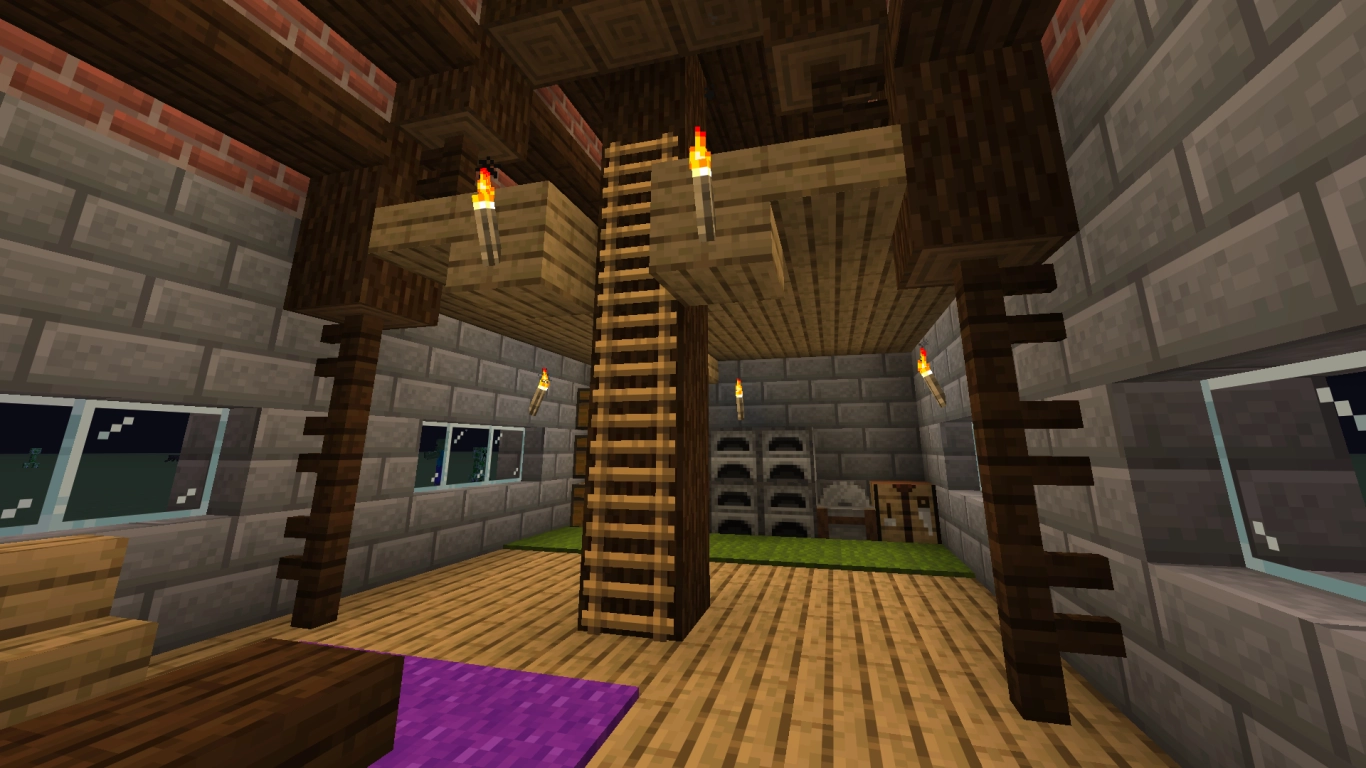 A well-lit Minecraft base prevents monster spawns