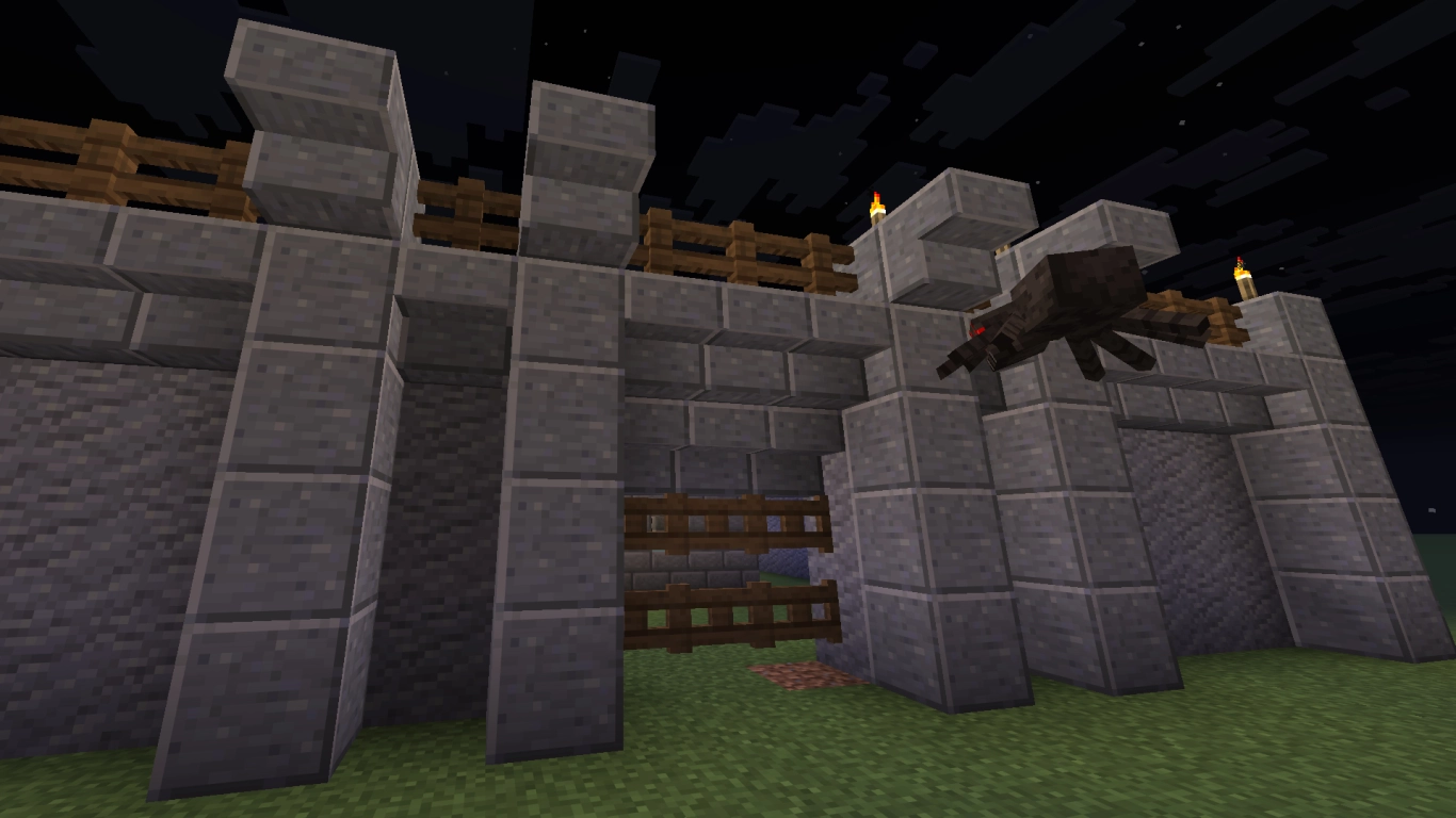 Protective wall around a Minecraft base