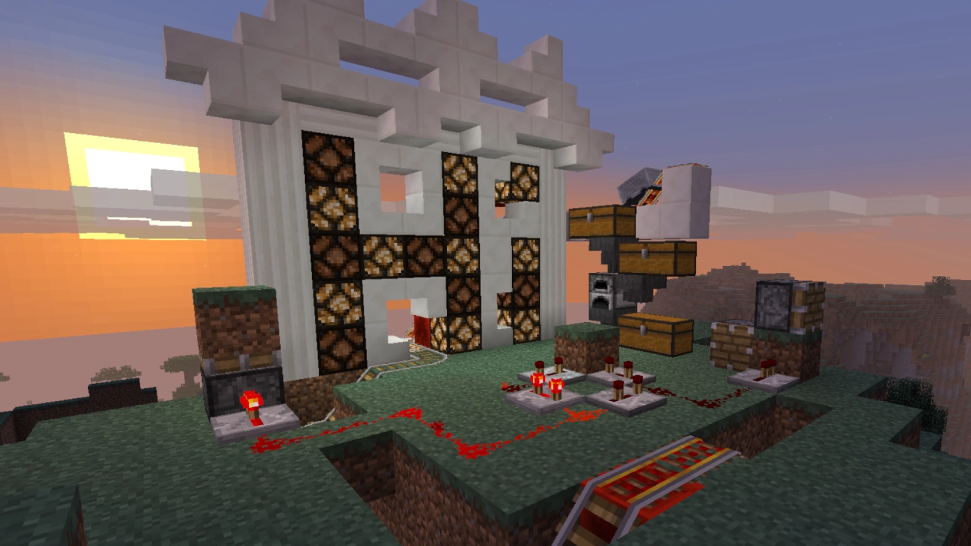 Minecraft 1.5 Redstone Update with hoppers, quartz, and comparators