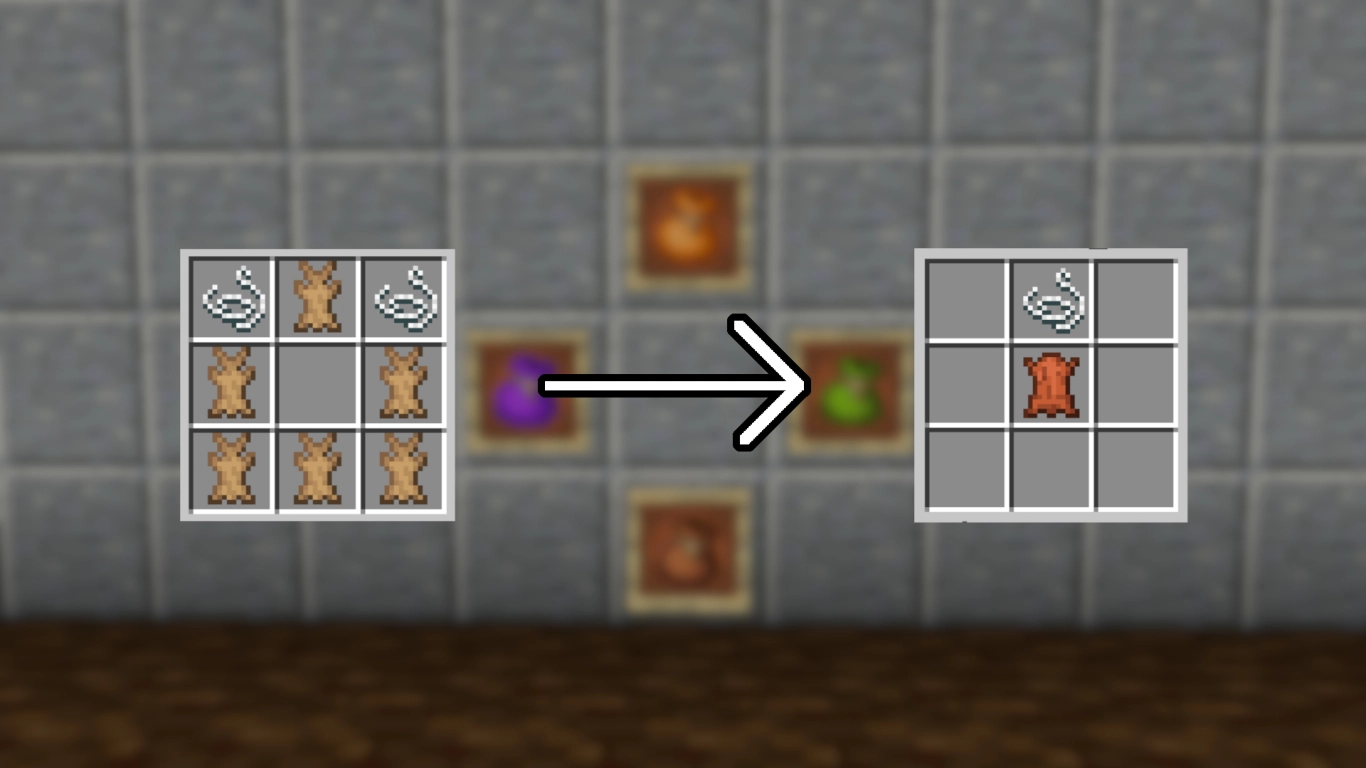 Minecraft bundle recipe with leather for inventory management
