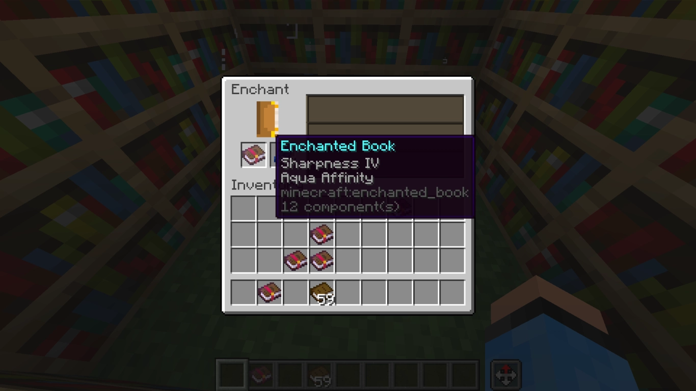 Minecraft optimize enchantments with books and anvil