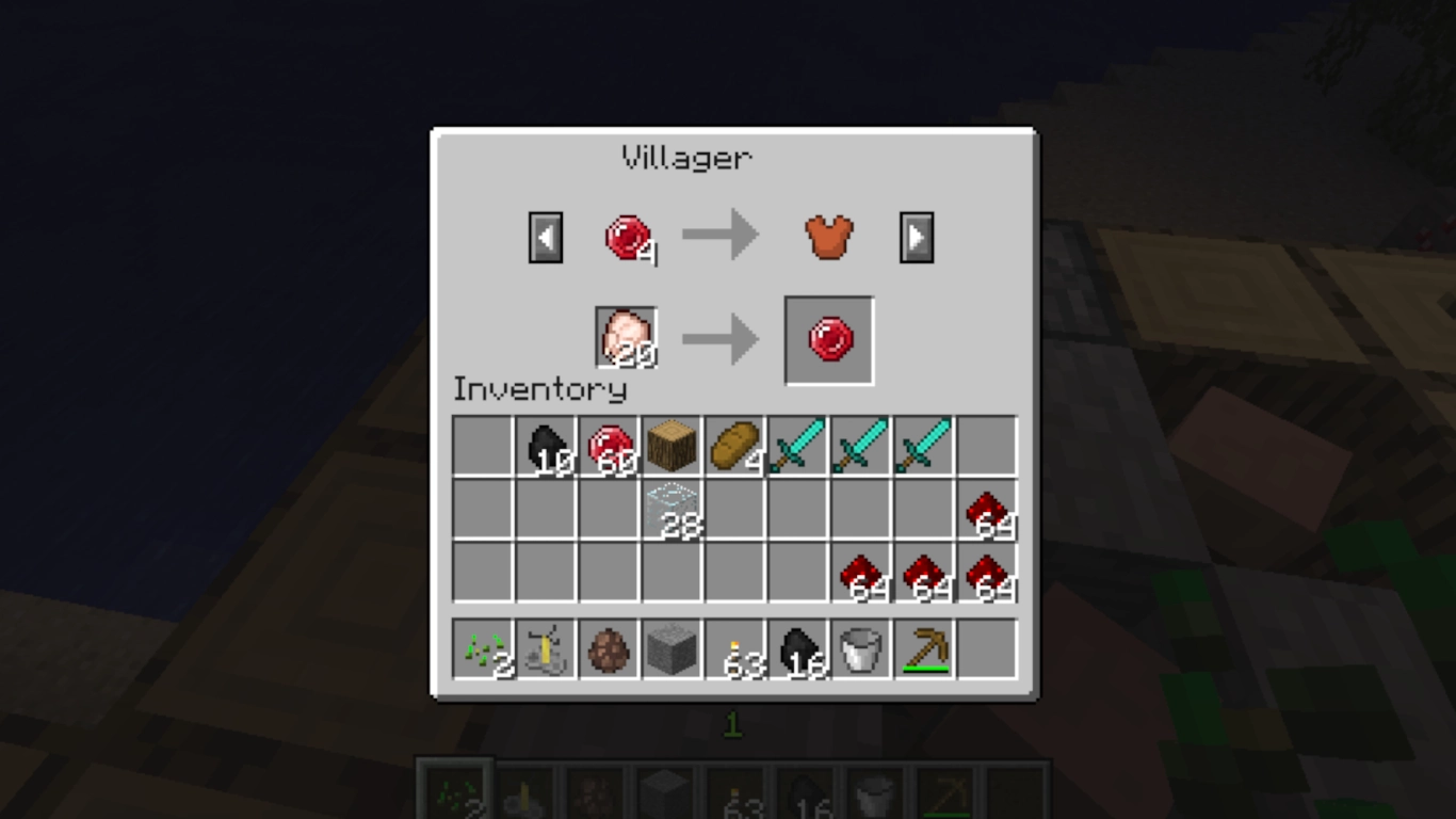 Minecraft rubies as early emeralds