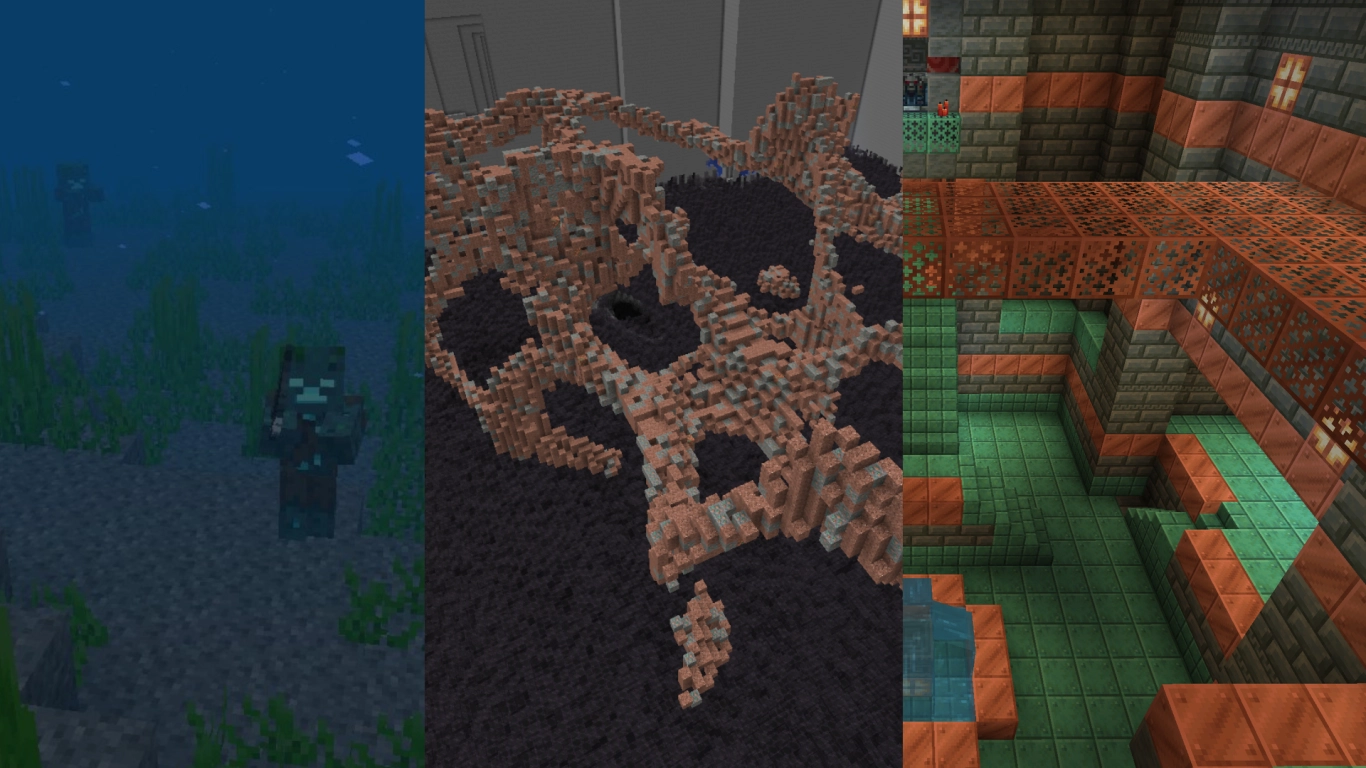 Find copper ore Y-level 47 to 48 dripstone caves and copper veins