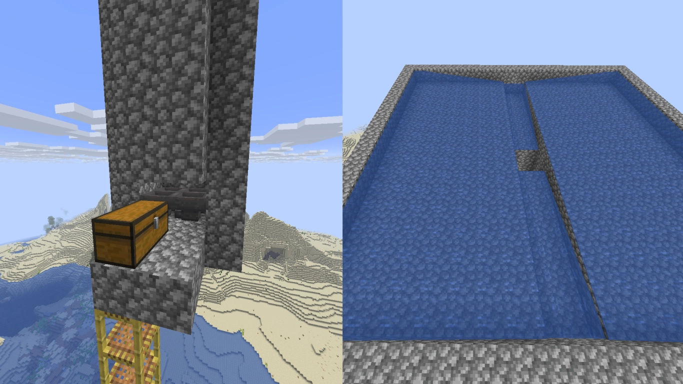 Hopper collection area and tunnel for Drowned farm