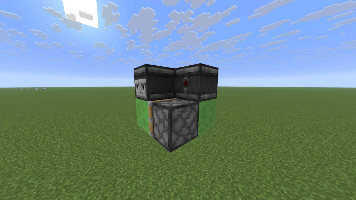 Simple Minecraft flying machine using slime blocks, observers, and sticky pistons