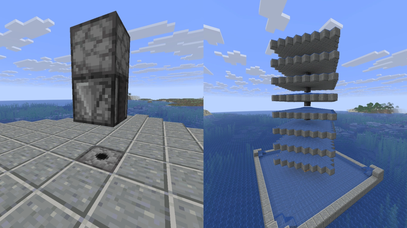 Diamond-shaped spawning platforms with dispensers and observers