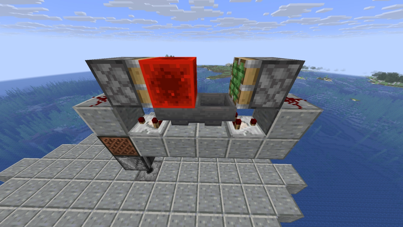 Hopper clock redstone mechanism for automatic water cycling