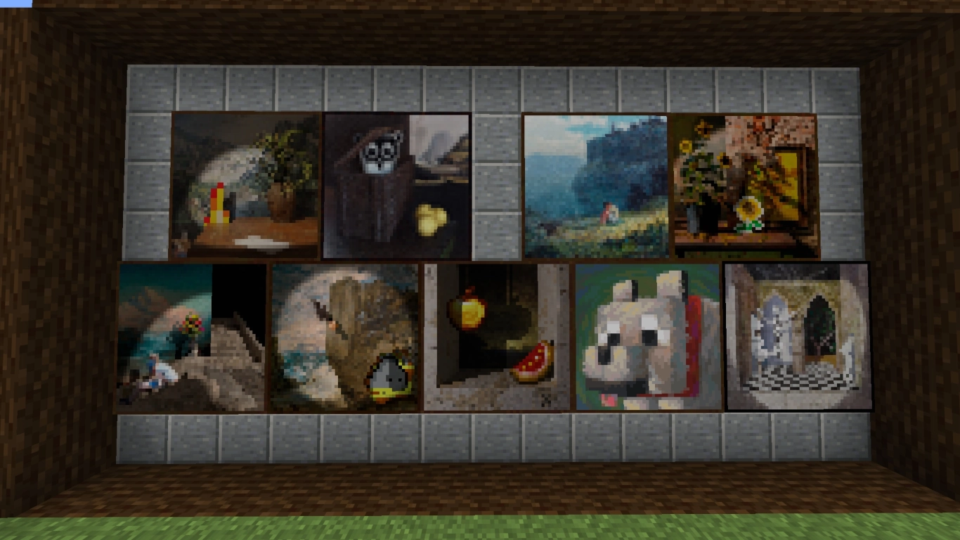 2x2 Minecraft paintings list and meanings