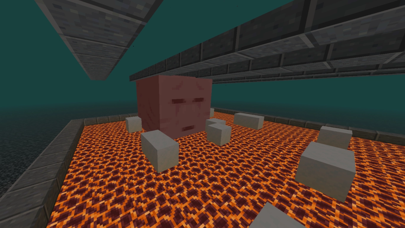 AFK spot on a scaffolding tower above the Ghast farm up to Y=255 in Minecraft