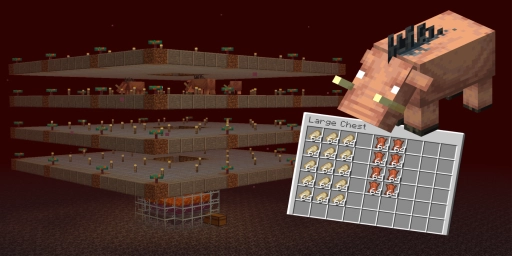 Minecraft Hoglin Farm: Automatically farm porkchops and leather in the Nether