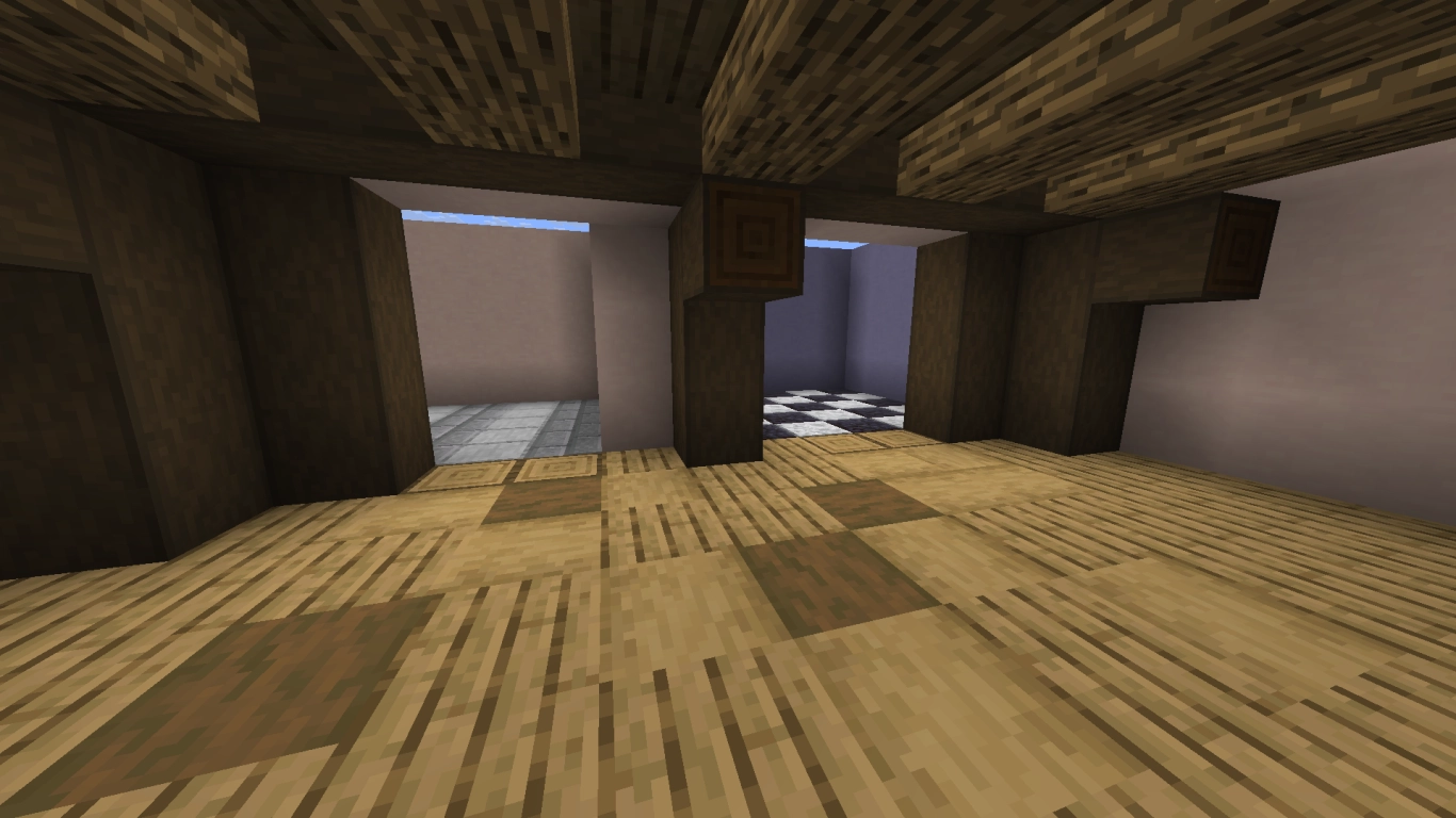 Minecraft interior design with double walls and ceilings for different styles inside and out