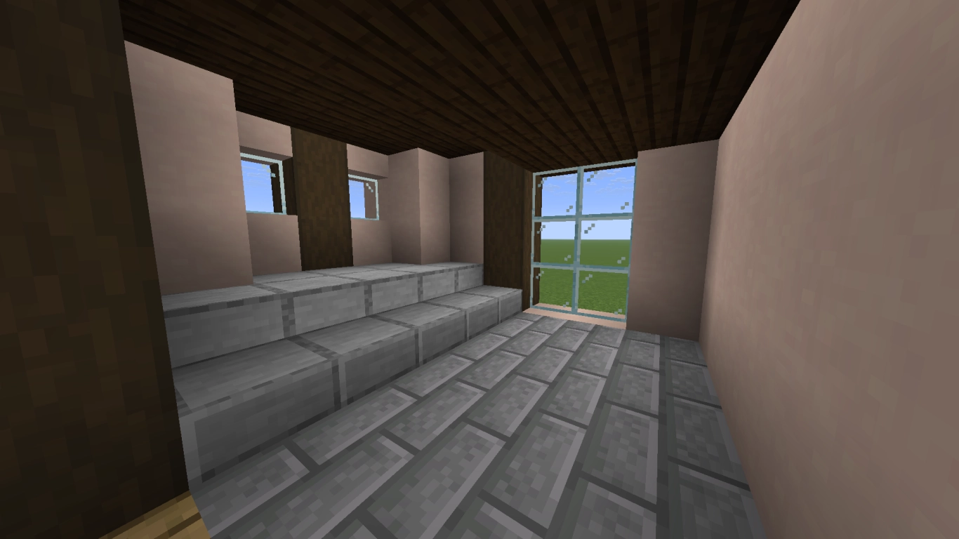 Non-rectangular Minecraft room shapes: round, oval layouts and split levels for more dynamics