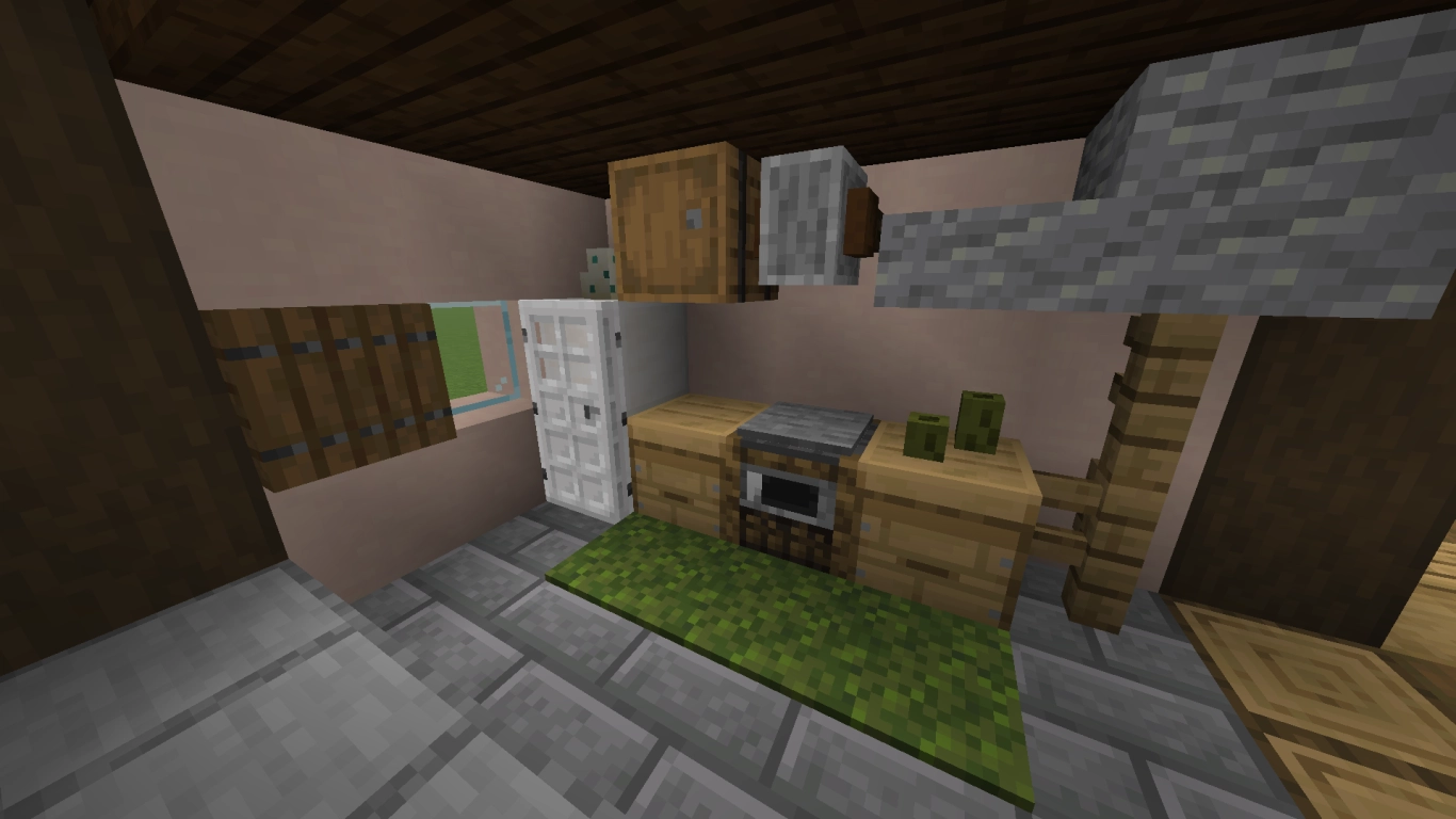 Creative decor ideas in Minecraft: use everyday blocks as furniture, shelves, tableware, and rugs