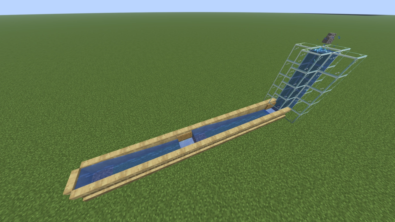 Minecraft water channel for fast item transport